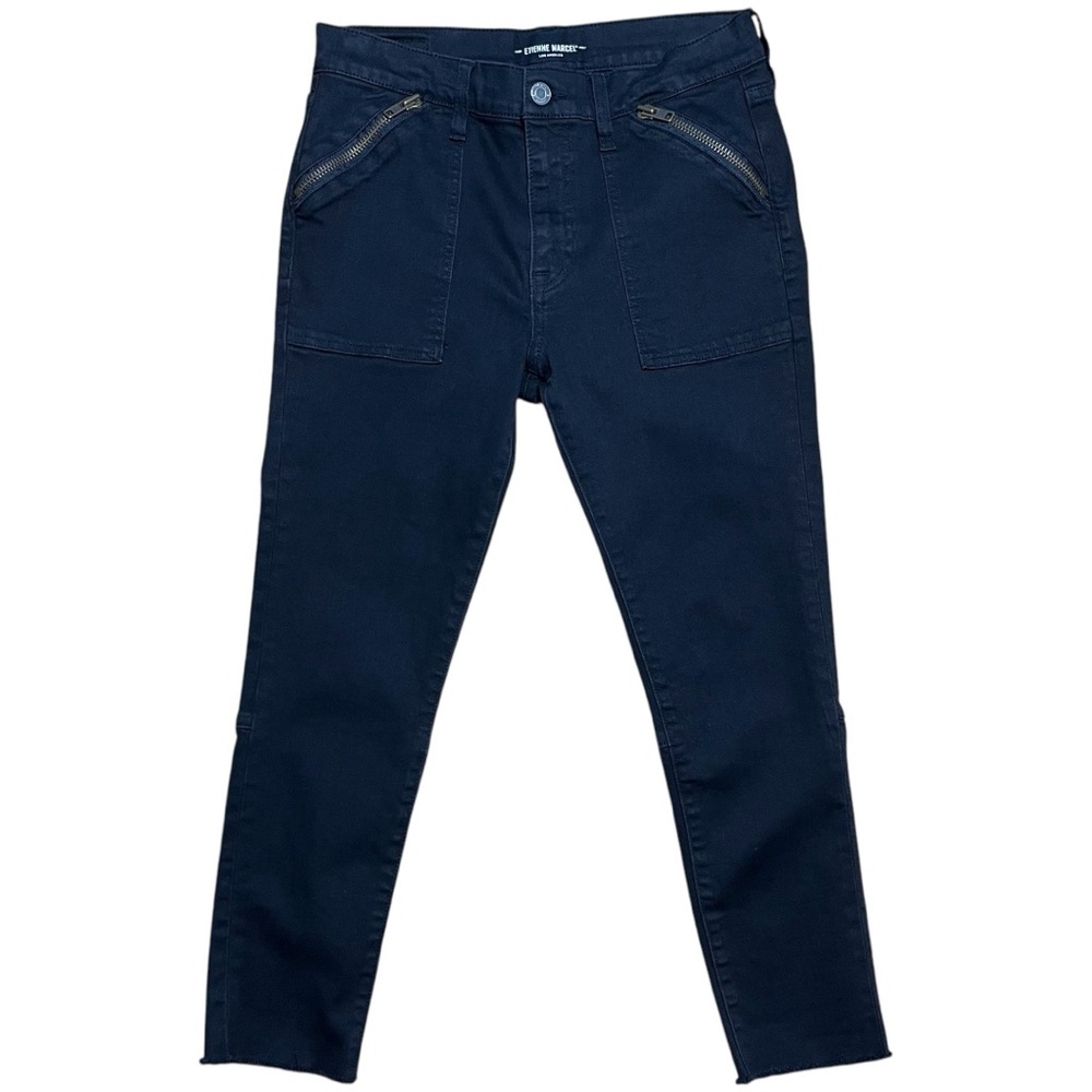 Etienne Marcel High Rise Chop Pocket Skinny Jean In Black Sz 30